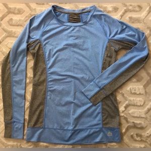NWOT RBX Athletic Heather Grey & Blue Moisture Wicking Long Sleeve Shirt - S